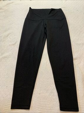 Silver Icing Black Leggings With Cheetah Print